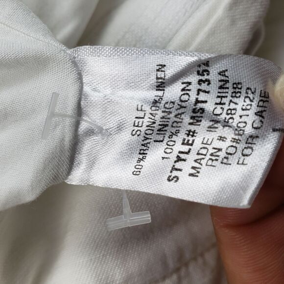 Anthropologie Mable Aliya Shorts Womens Small White Linen Blend High Rise - Picture 7 of 9